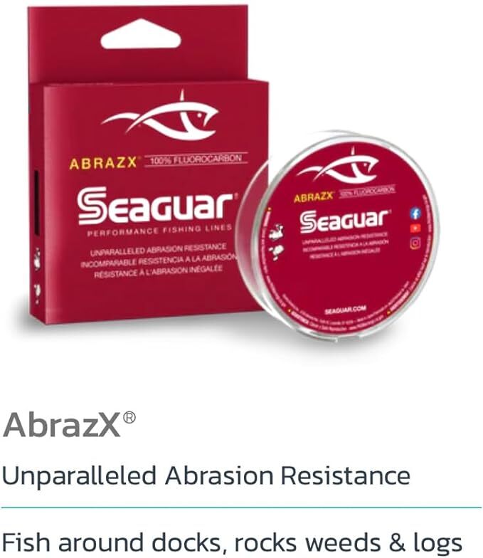 Linha Pesca Seaguar AbrazX Fluorocarbono - Resistente Abrasão